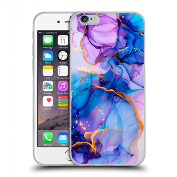 Силиконовый чехол на Iphone 6/6s с принтом синий мрамор