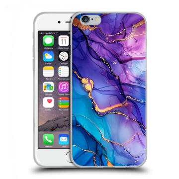 Силиконовый чехол на Iphone 6/6s с принтом синий мрамор Силиконовый чехол на Iphone 6/6s с принтом синий мрамор