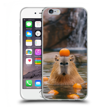 Силиконовый чехол на Iphone 6/6s с принтом Капибара с апельсином Силиконовый чехол на Iphone 6/6s с принтом Капибара с апельсином