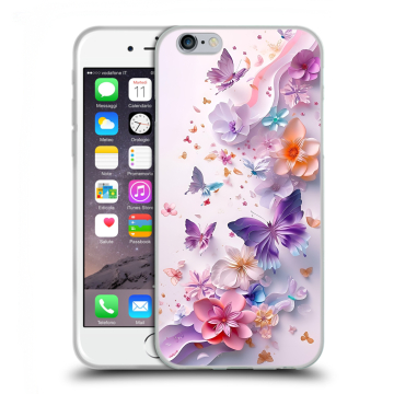 Силиконовый чехол на Iphone 6/6s с принтом цветы бабочки Силиконовый чехол на Iphone 6/6s с принтом цветы бабочки