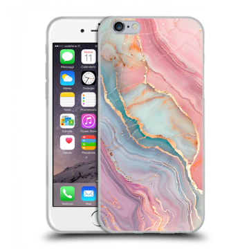 Силиконовый чехол на Iphone 6/6s с принтом розовый мрамор