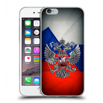 Силиконовый чехол на Iphone 6/6s с принтом Флаг России