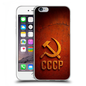 Силиконовый чехол на Iphone 6/6s с принтом Флаг Герб СССР Силиконовый чехол на Iphone 6/6s с принтом Флаг Герб СССР