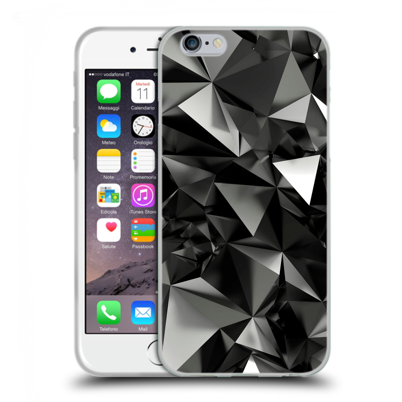 Силиконовый противоударный чехол на Iphone 6/6s с принтом Черные кристаллы Силиконовый противоударный чехол на Iphone 6/6s с принтом Черные кристаллы