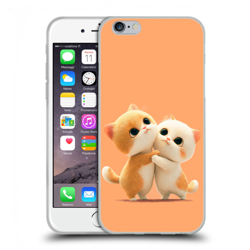 Пластиковый чехол на Iphone 6/6s с принтом Милые котики Пластиковый чехол на Iphone 6/6s с принтом Милые котики