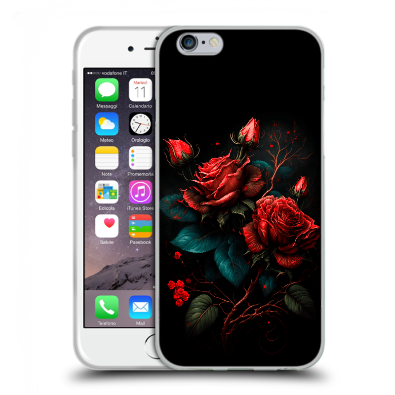 Силиконовый чехол на Iphone 6/6s с принтом Розы красные Силиконовый чехол на Iphone 6/6s с принтом Розы красные
