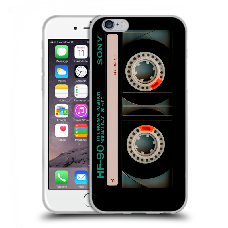 Силиконовый противоударный чехол на Iphone 6/6s с принтом Кассета Силиконовый противоударный чехол на Iphone 6/6s с принтом Кассета