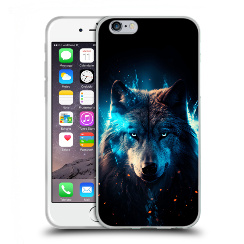 Силиконовый противоударный чехол на Iphone 6/6s с принтом Волк ночной Силиконовый противоударный чехол на Iphone 6/6s с принтом Волк ночной