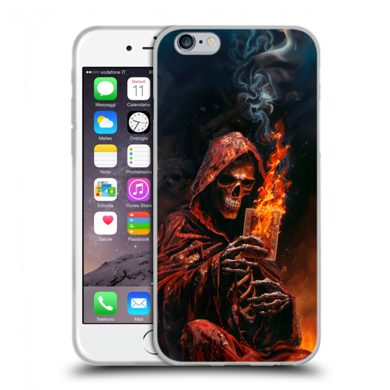 Пластиковый чехол на Iphone 6/6s с принтом Скелет и карты Пластиковый чехол на Iphone 6/6s с принтом Скелет и карты