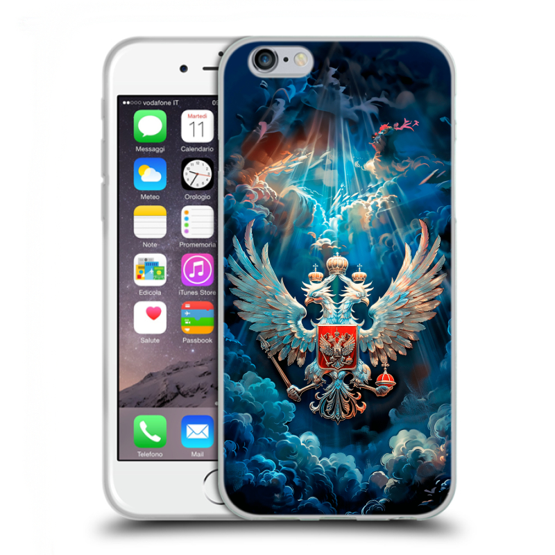Силиконовый чехол на Iphone 6/6s с принтом Герб флаг России Силиконовый чехол на Iphone 6/6s с принтом Герб флаг России