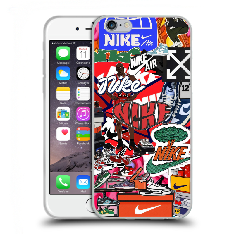 Силиконовый противоударный чехол на Iphone 6/6s с принтом Найк Nike яркий Силиконовый противоударный чехол на Iphone 6/6s с принтом Найк Nike яркий
