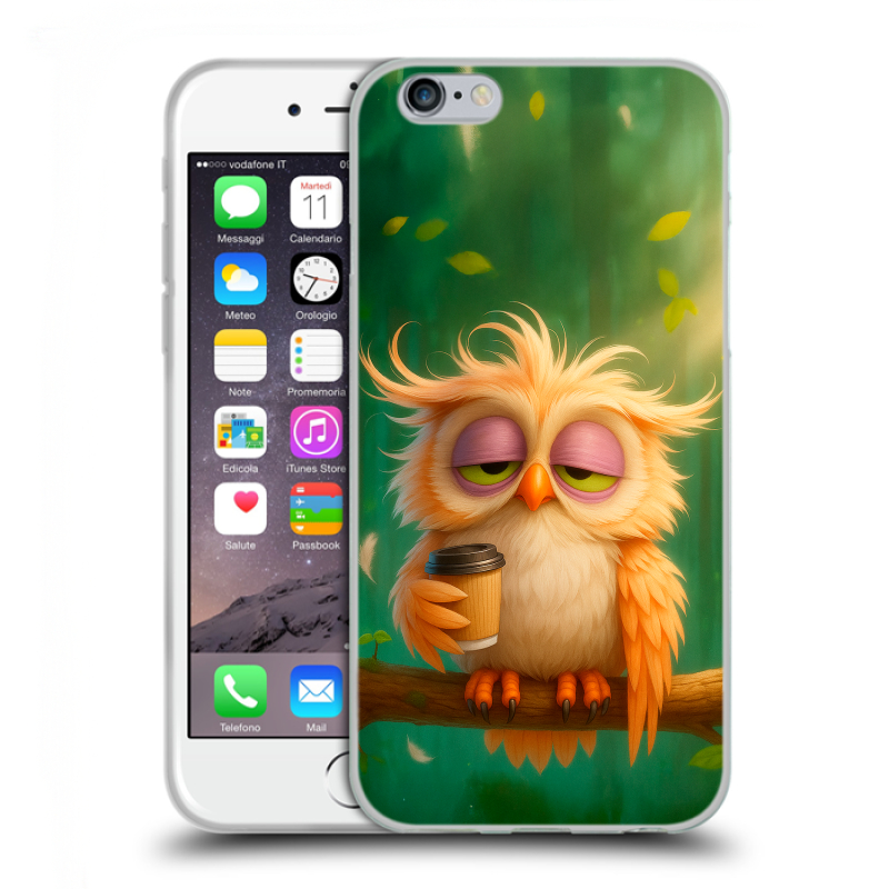 Силиконовый противоударный чехол на Iphone 6/6s с принтом сова Силиконовый противоударный чехол на Iphone 6/6s с принтом сова
