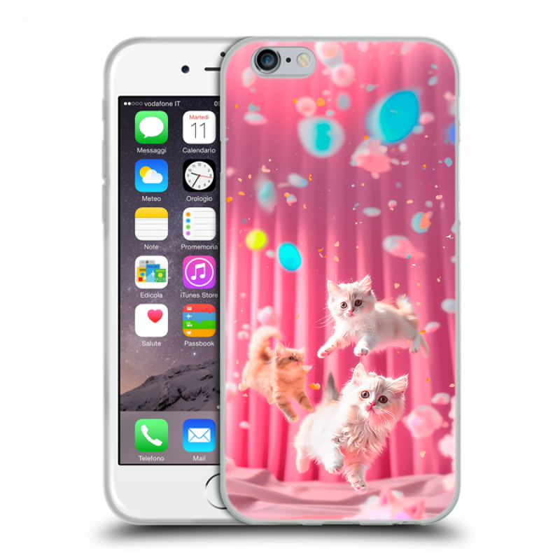 Силиконовый чехол на Iphone 6/6s с принтом милые котики Силиконовый чехол на Iphone 6/6s с принтом милые котики
