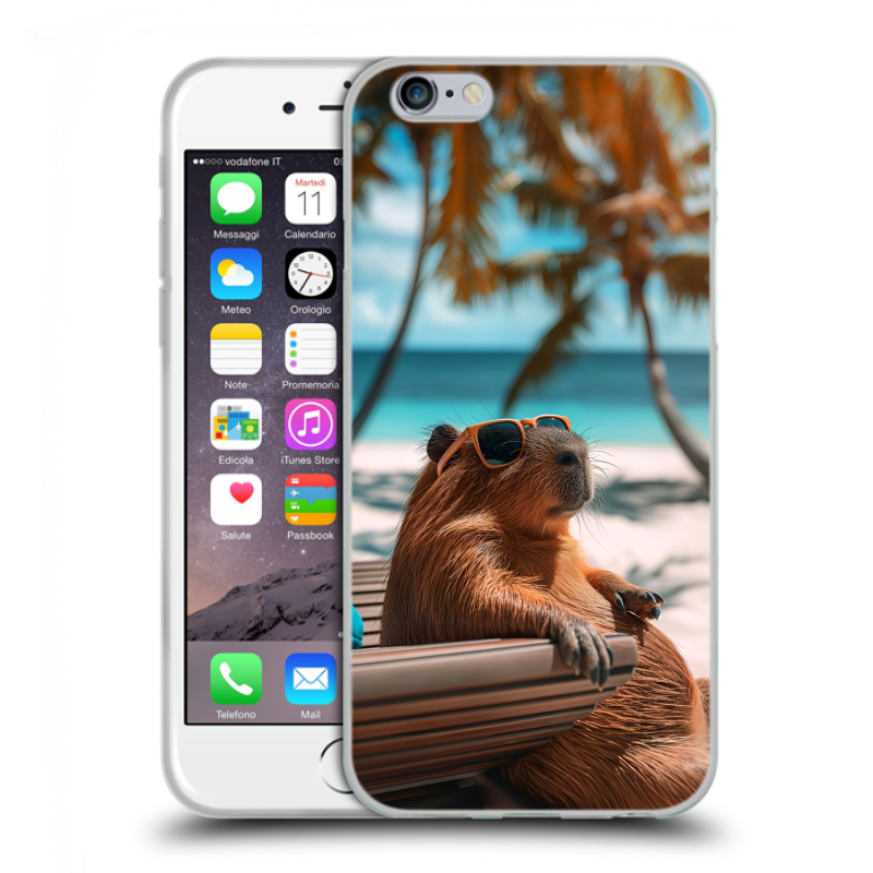 Силиконовый противоударный чехол на Iphone 6/6s с принтом Капибара Силиконовый противоударный чехол на Iphone 6/6s с принтом Капибара
