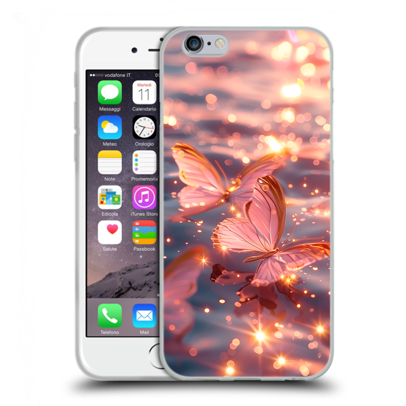 Силиконовый чехол на Iphone 6/6s с принтом бабочки розовые Силиконовый чехол на Iphone 6/6s с принтом бабочки розовые