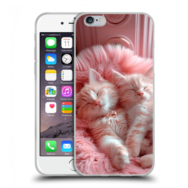 Силиконовый противоударный чехол на Iphone 6/6s с принтом котята котики Силиконовый противоударный чехол на Iphone 6/6s с принтом котята котики