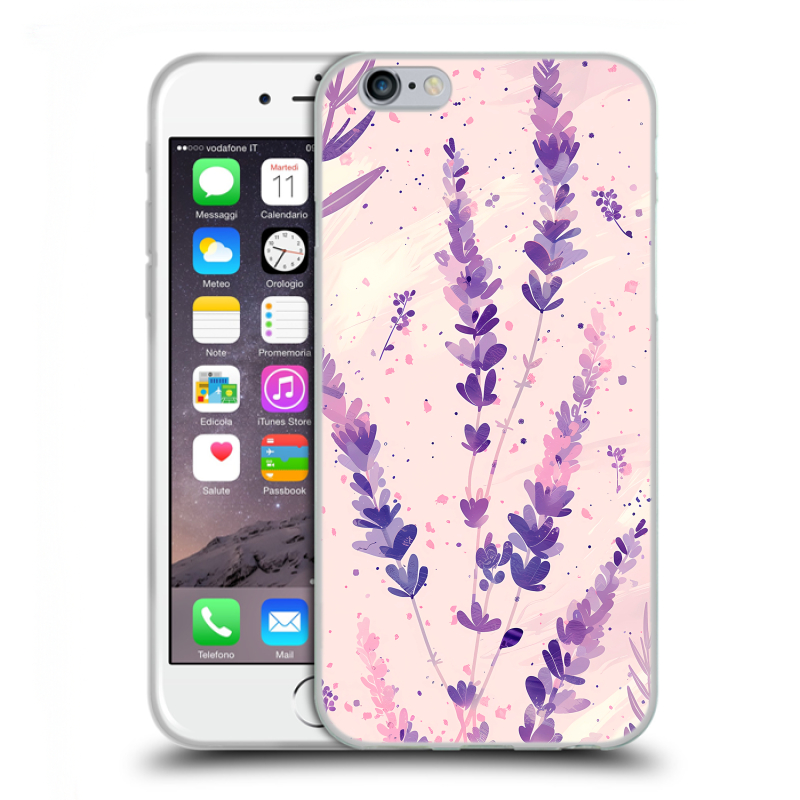 Пластиковый чехол на Iphone 6/6s с принтом цветы лаванда Пластиковый чехол на Iphone 6/6s с принтом цветы лаванда
