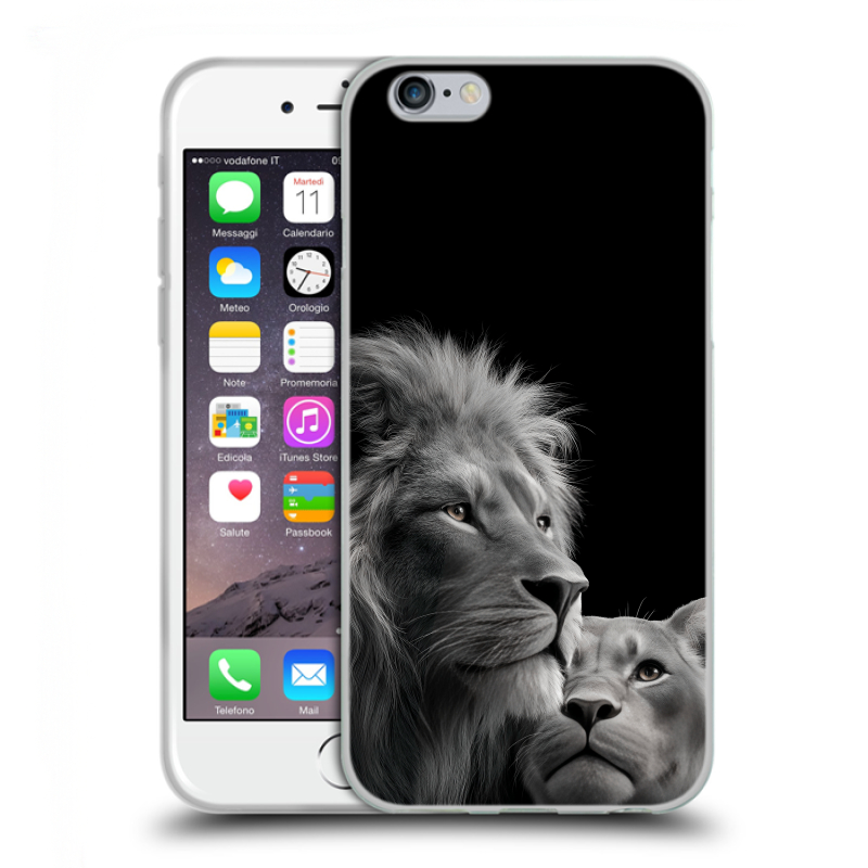 Силиконовый противоударный чехол на Iphone 6/6s с принтом Лев кошки Силиконовый противоударный чехол на Iphone 6/6s с принтом Лев кошки