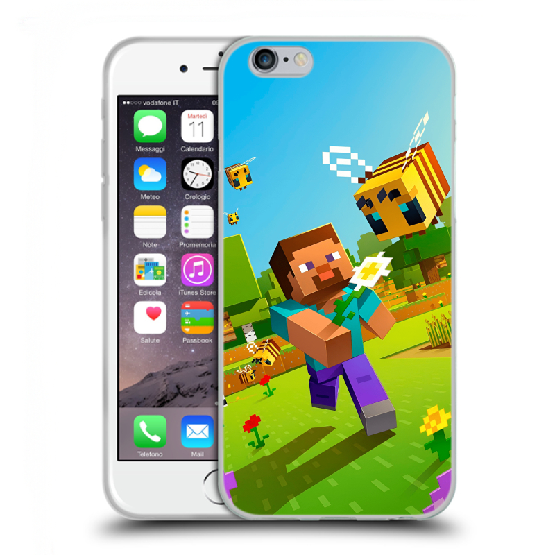 Силиконовый противоударный чехол на Iphone 6/6s с принтом Майнкрафт Minecraft Силиконовый противоударный чехол на Iphone 6/6s с принтом Майнкрафт Minecraft