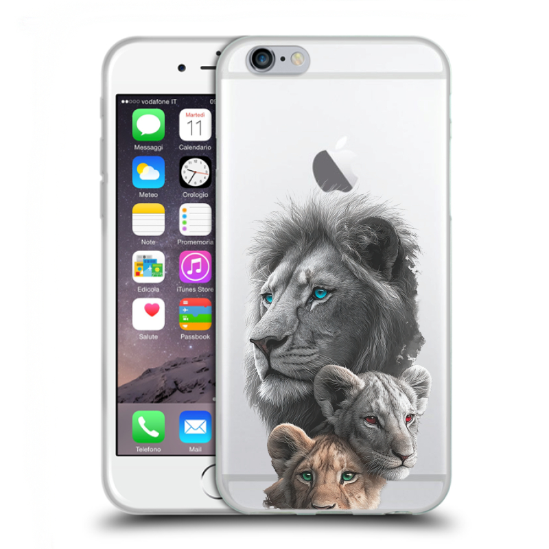 Пластиковый чехол на Iphone 6/6s с принтом Львы Пластиковый чехол на Iphone 6/6s с принтом Львы