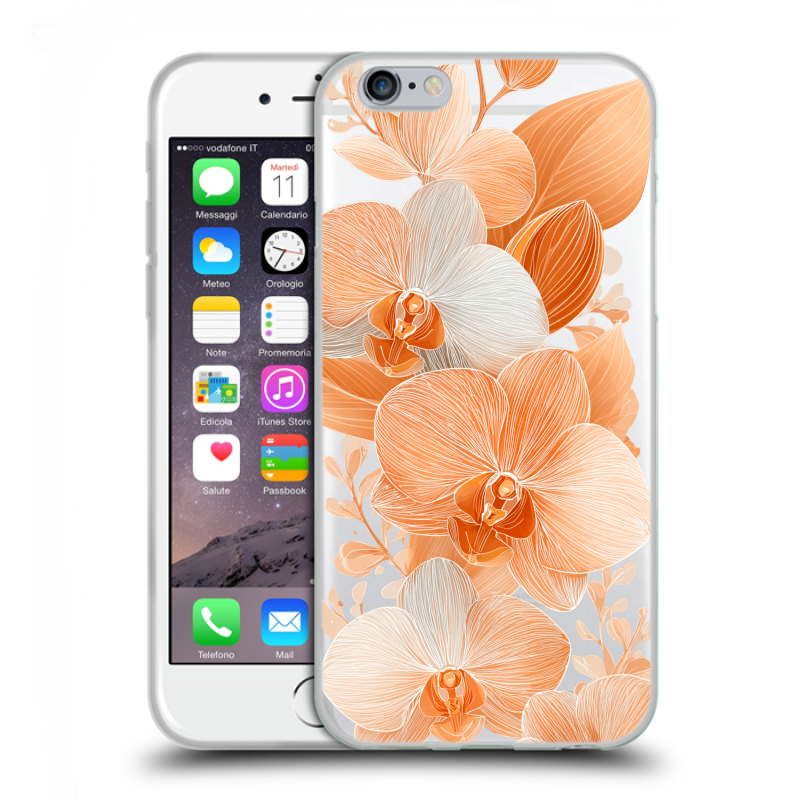 Пластиковый чехол на Iphone 6/6s с принтом Бежевые цветы Пластиковый чехол на Iphone 6/6s с принтом Бежевые цветы