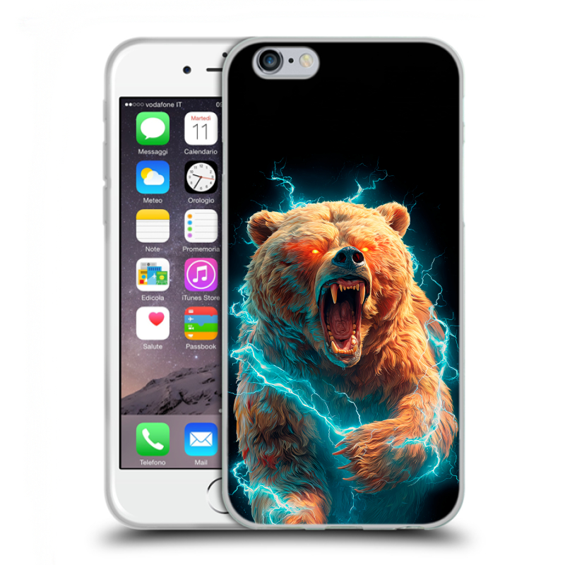 Силиконовый противоударный чехол на Iphone 6/6s с принтом Медведь Силиконовый противоударный чехол на Iphone 6/6s с принтом Медведь