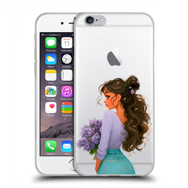 Силиконовый чехол на Iphone 6/6s с принтом девушка цветы Силиконовый чехол на Iphone 6/6s с принтом девушка цветы
