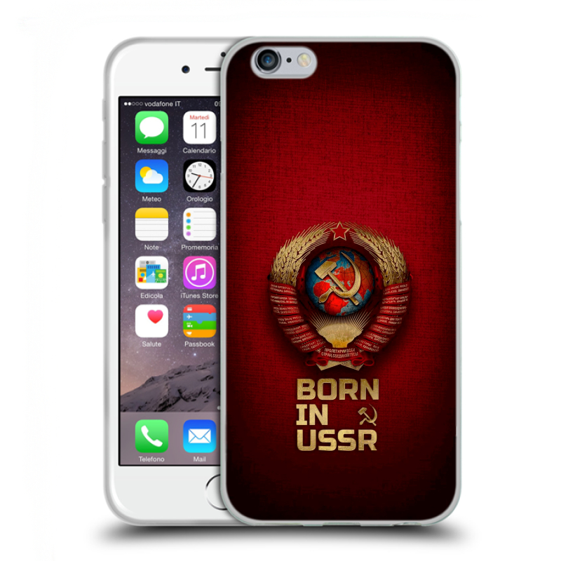 Силиконовый противоударный чехол на Iphone 6/6s с принтом Флаг Герб СССР Силиконовый противоударный чехол на Iphone 6/6s с принтом Флаг Герб СССР
