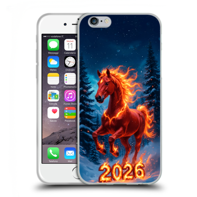 Силиконовый чехол на Iphone 6/6s с принтом Новый год коня Силиконовый чехол на Iphone 6/6s с принтом Новый год коня