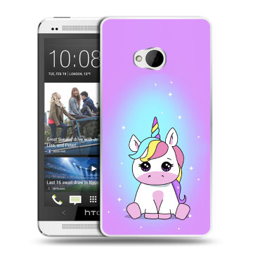 Пластиковый чехол на HTC One (M7) Dual SIM модель 2013 год с принтом Единорог