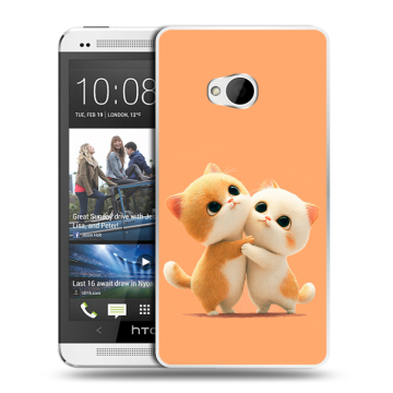 Пластиковый чехол на HTC One (M7) Dual SIM с принтом Милые котики Пластиковый чехол на HTC One (M7) Dual SIM с принтом Милые котики