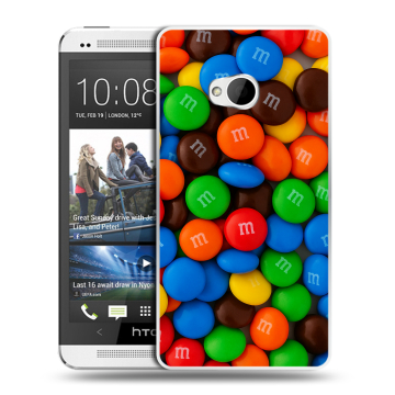 Пластиковый чехол на HTC One (M7) Dual SIM модель 2013 год с принтом Конфеты