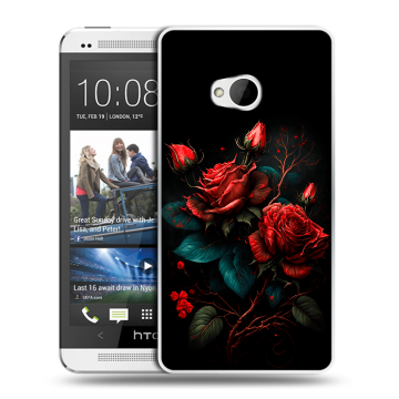 Пластиковый чехол на HTC One (M7) Dual SIM с принтом Розы красные Пластиковый чехол на HTC One (M7) Dual SIM с принтом Розы красные