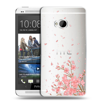 Пластиковый чехол на HTC One (M7) Dual SIM с принтом Ветка сакуры Пластиковый чехол на HTC One (M7) Dual SIM с принтом Ветка сакуры