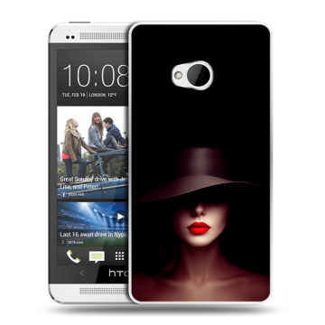 Пластиковый чехол на HTC One (M7) Dual SIM с принтом Девушка в шляпе Пластиковый чехол на HTC One (M7) Dual SIM с принтом Девушка в шляпе
