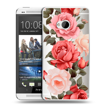 Пластиковый чехол на HTC One (M7) Dual SIM с принтом Розы Пластиковый чехол на HTC One (M7) Dual SIM с принтом Розы