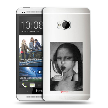 Пластиковый чехол на HTC One (M7) Dual SIM с принтом Мона Лиза Пластиковый чехол на HTC One (M7) Dual SIM с принтом Мона Лиза