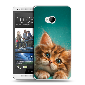 Пластиковый чехол на HTC One (M7) Dual SIM с принтом котенок Пластиковый чехол на HTC One (M7) Dual SIM с принтом котенок