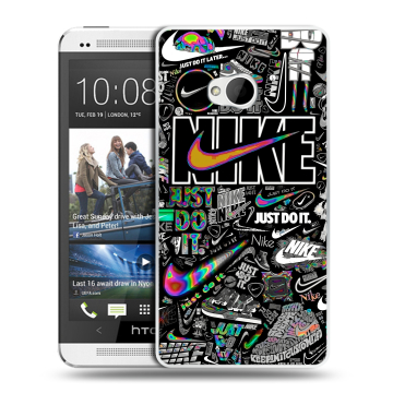 Пластиковый чехол на HTC One (M7) Dual SIM с принтом Найк Пластиковый чехол на HTC One (M7) Dual SIM с принтом Найк