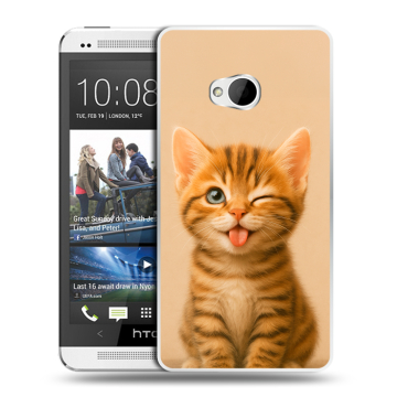 Пластиковый чехол на HTC One (M7) Dual SIM с принтом котенок Пластиковый чехол на HTC One (M7) Dual SIM с принтом котенок