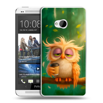 Пластиковый чехол на HTC One (M7) Dual SIM с принтом сова Пластиковый чехол на HTC One (M7) Dual SIM с принтом сова