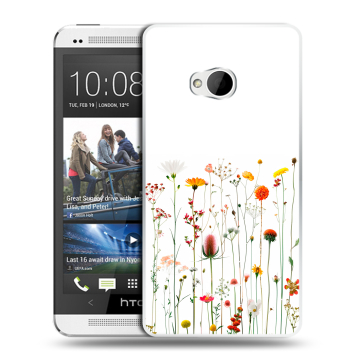 Пластиковый чехол на HTC One (M7) Dual SIM с принтом цветы Пластиковый чехол на HTC One (M7) Dual SIM с принтом цветы