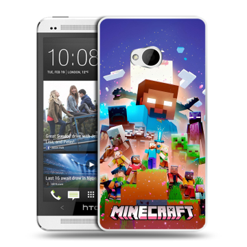 Пластиковый чехол на HTC One (M7) Dual SIM с принтом Майнкрафт Minecraft Пластиковый чехол на HTC One (M7) Dual SIM с принтом Майнкрафт Minecraft