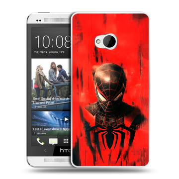 Пластиковый чехол на HTC One (M7) Dual SIM с принтом человек паук spiderman Пластиковый чехол на HTC One (M7) Dual SIM с принтом человек паук spiderman