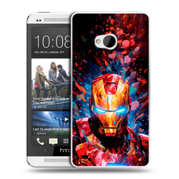 Пластиковый чехол на HTC One (M7) Dual SIM с принтом Железный человек Ironman Пластиковый чехол на HTC One (M7) Dual SIM с принтом Железный человек Ironman