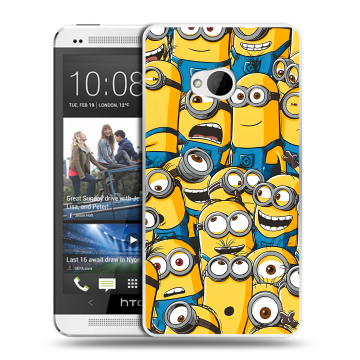 Пластиковый чехол на HTC One (M7) Dual SIM с принтом Миньоны Пластиковый чехол на HTC One (M7) Dual SIM с принтом Миньоны