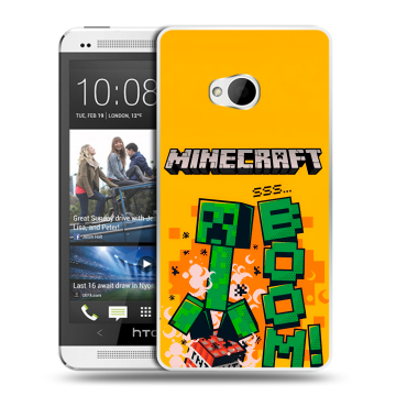 Пластиковый чехол на HTC One (M7) Dual SIM с принтом Майнкрафт Minecraft Пластиковый чехол на HTC One (M7) Dual SIM с принтом Майнкрафт Minecraft