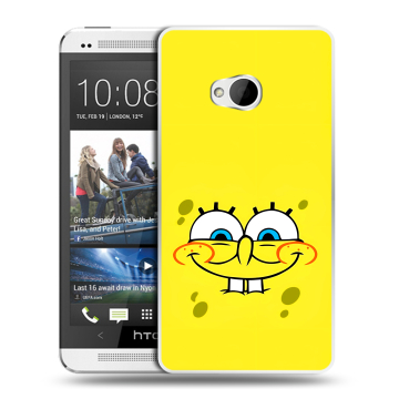 Пластиковый чехол на HTC One (M7) Dual SIM с принтом спанчбоб спанч боб