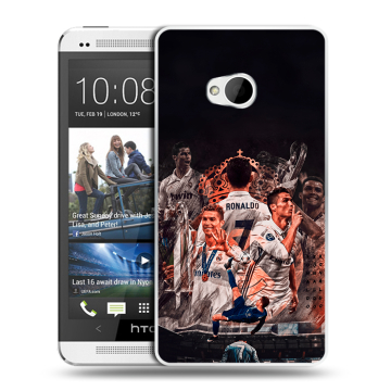 Пластиковый чехол на HTC One (M7) Dual SIM с принтом Реал Роналдо Real Ronaldo