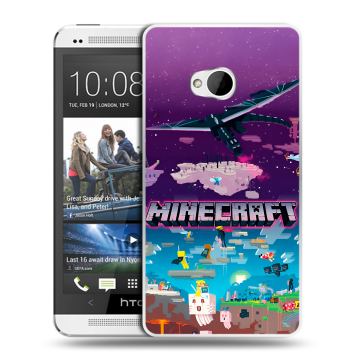 Пластиковый чехол на HTC One (M7) Dual SIM с принтом Майнкрафт Minecraft Пластиковый чехол на HTC One (M7) Dual SIM с принтом Майнкрафт Minecraft